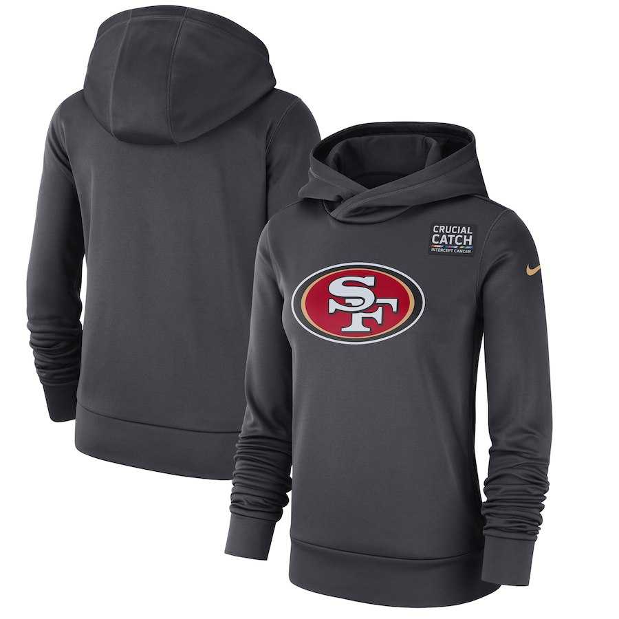 Women San Francisco 49ers Nike Anthracite Nike Crucial Catch Performance Hoodie,We sell and wholesale Women San Francisco 49ers Nike Anthracite Nike Crucial Catch Performance Hoodie on line form chian!